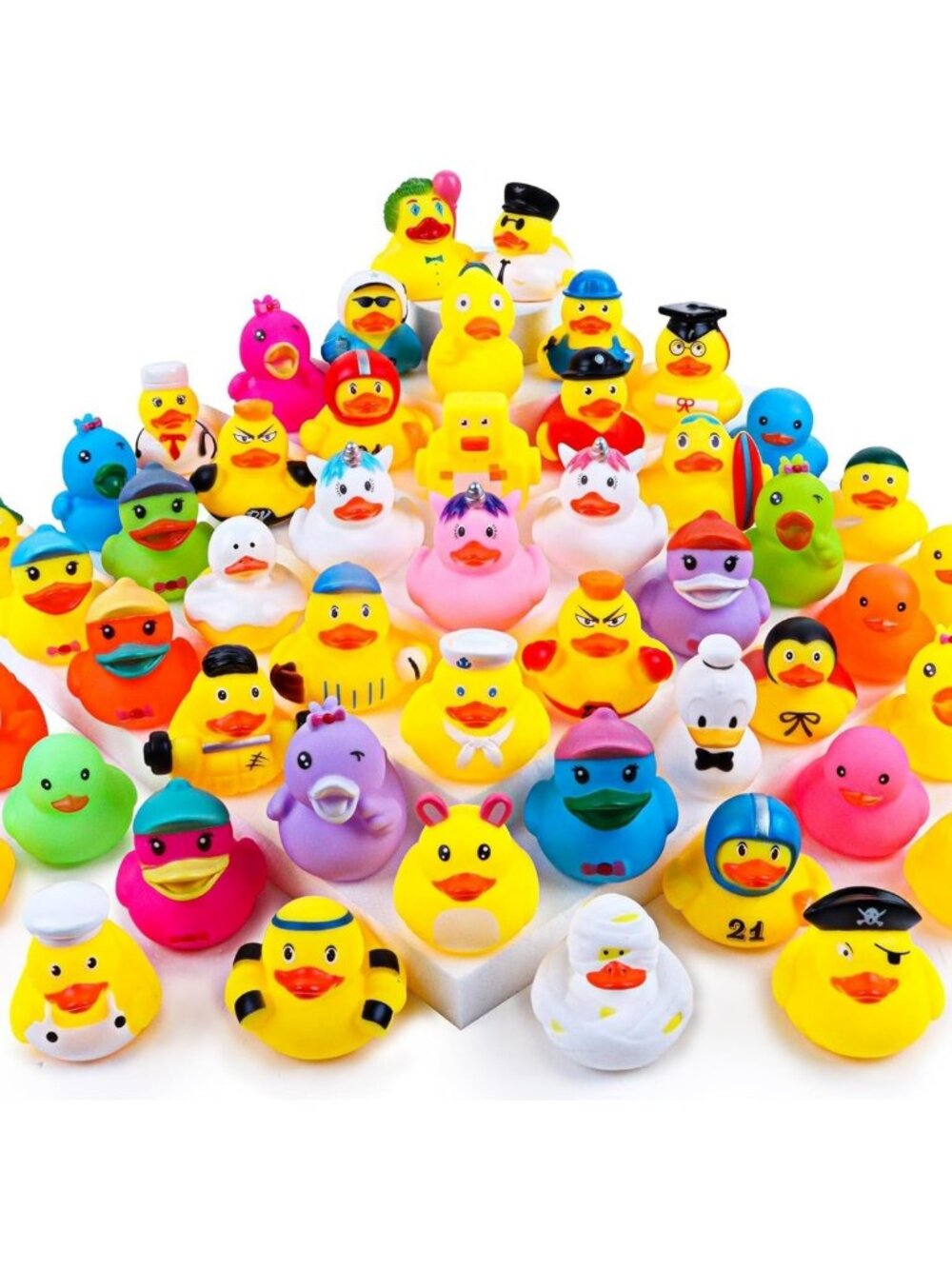 200PCS Mini Rubber Ducks Assortment - Fun Bath Toys for Kids, Party Favors
